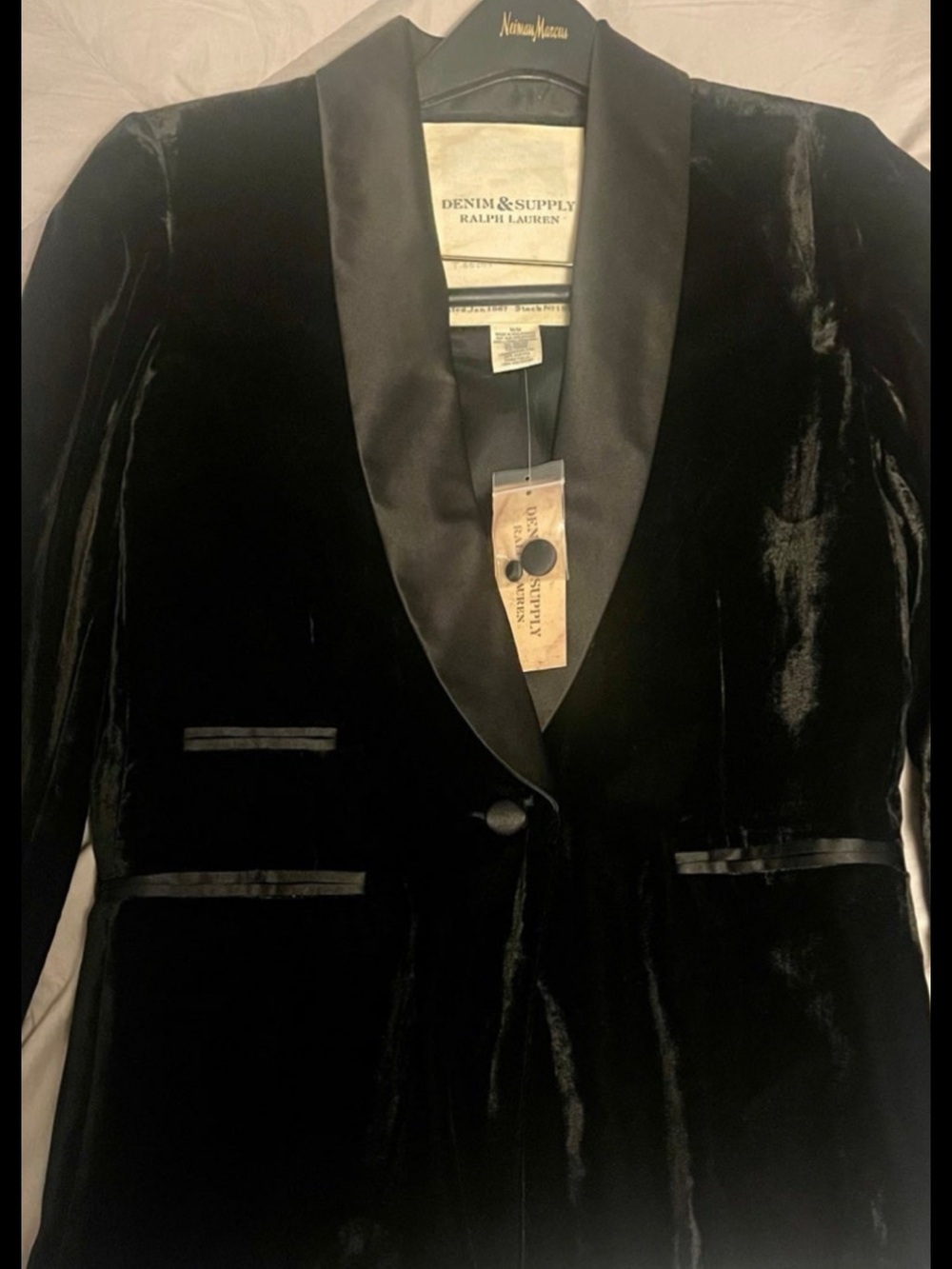 Denim & Supply Ralph Lauren Black Velvet Tuxedo Blazer